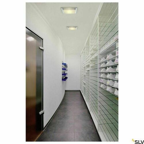Skontrolujte Prisadené stropné svietidlo SLV GLASSA štvorcové 39×39 cm satinované sklo 2×E27 155180