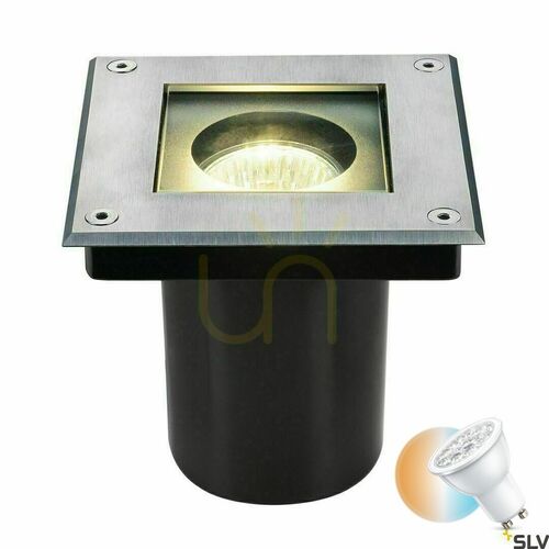 Skontrolujte Vonkajšie zapustené svietidlo SLV DASAR SQUARE GU10 nerez 35W IP67 229374