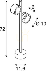 Vonkajšie stĺpikové svietidlo SLV SITRA SL 360 antracit 9W IP44 72 cm 231505 small 2