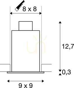 Vstavané svietidlo SLV KADUX 1 GU10 čierne štvorcové max. 50 W náklon 30° otvor 8x8 cm 115510 small 2