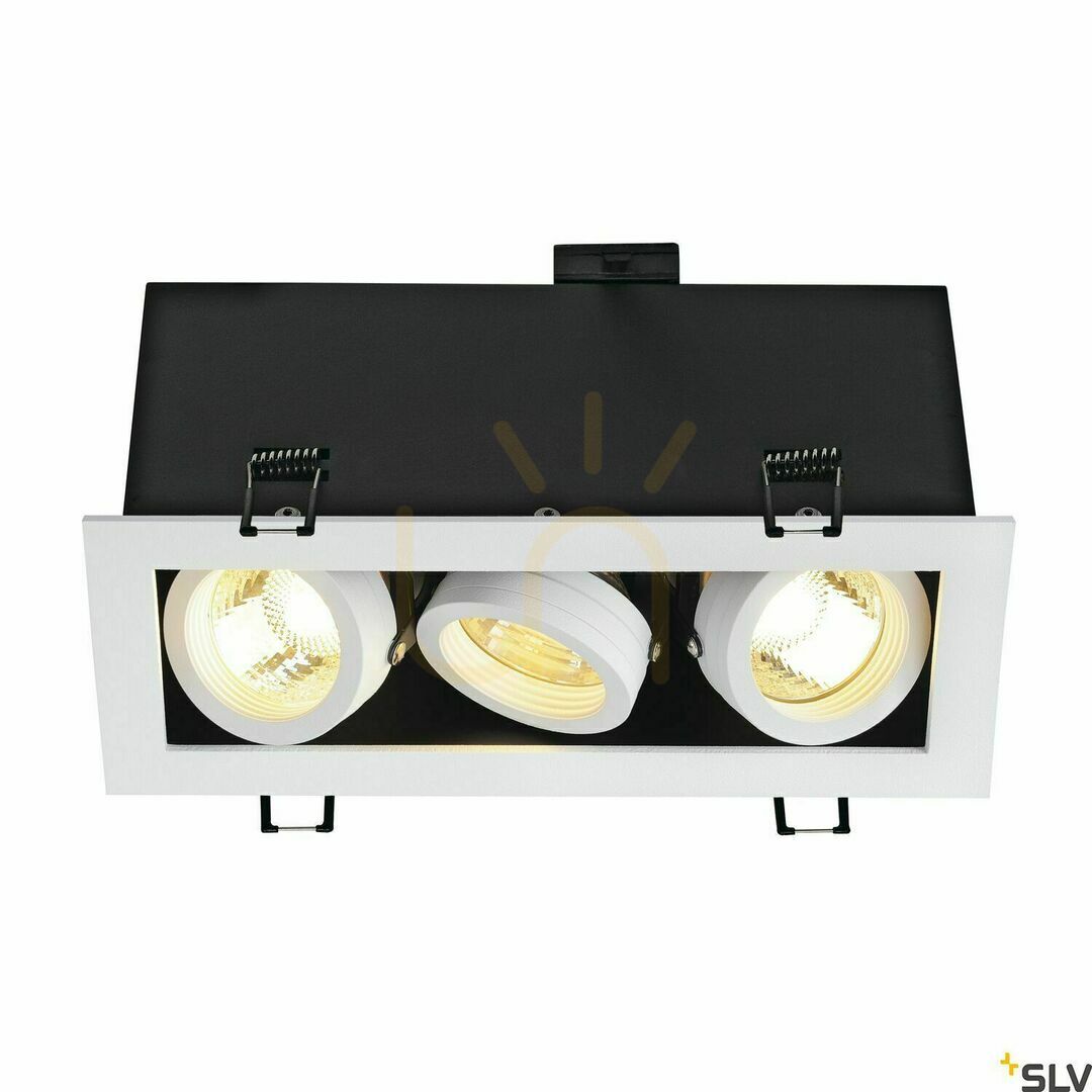 vyhliadka Zapustené svietidlo SLV KADUX 3 GU10 biele 50W 230V 115531 Zapustené svietidlo SLV KADUX 3 GU10 biele 50W 230V 115531