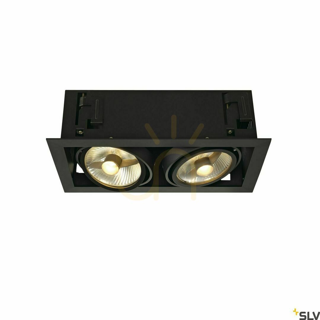 Recessed Light SLV KADUX 2 Black ES111 2x75W 230V 115550