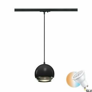 Závesné svietidlo na prípojnicu SLV Light Eye 150 čierne chróm GU10 75 W 1000713 small 0