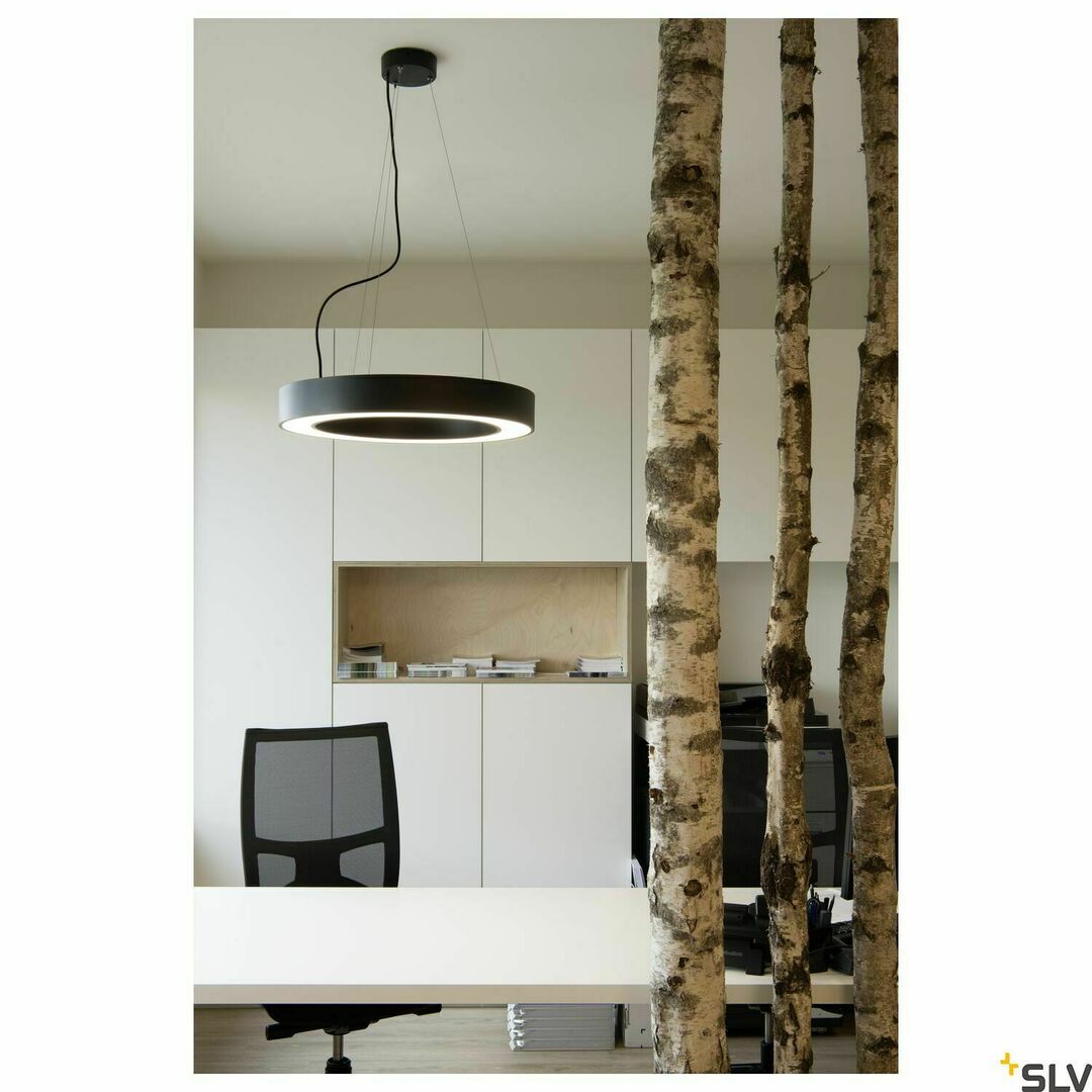 Náhľad Závesné svietidlo SLV MEDO RING 60 čierne LED 33 W 3000 K 133840 Závesné svietidlo SLV MEDO RING 60 čierne LED 33 W 3000 K 133840