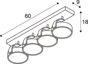 Zapustené svietidlo SLV KALU 1002025 hliník 2x ES111 60 cm small 3