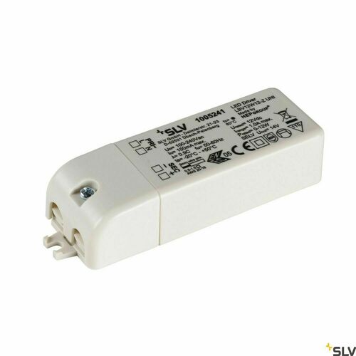 Skontrolujte LED napájací zdroj SLV 12V 12W IP20 biely 1005241