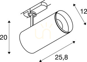Lištové svietidlo SLV NUMINOS XL PHASE 36W 3000K biela/čierna 3-fázové 1005732 small 3
