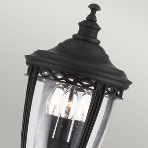 English Bridle 3 Light Medium Pillar - Lantern Black Elstead small 1