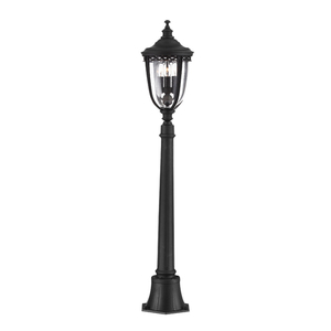 English Bridle 3 Light Medium Pillar - Lantern Black Elstead small 0