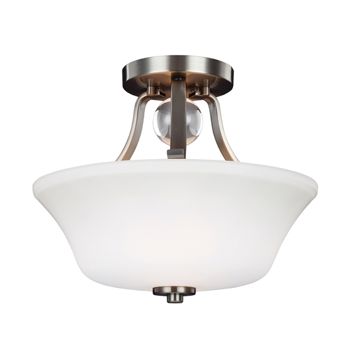 Skontrolujte Evington 2 Light Semi-Flush - Saténový nikel Elstead
