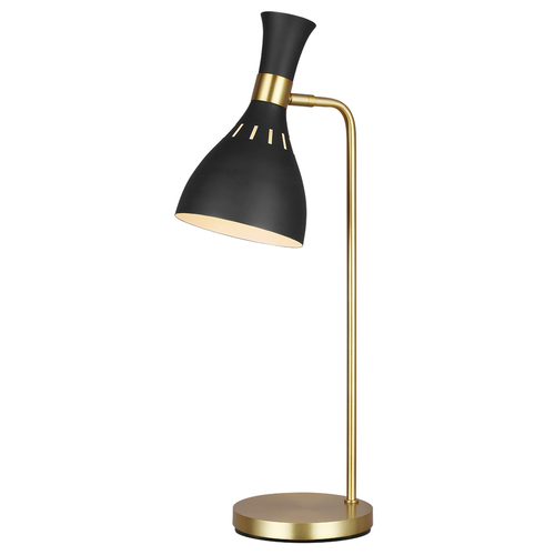 Skontrolujte 1 svetelná stolová lampa Joan - polnočná čierna a leštená mosadz Elstead