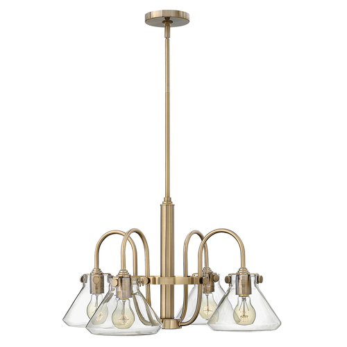 Skontrolujte Luster z číreho skla Congress 4 Light - Brushed Caramel Elstead