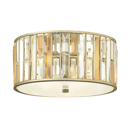 Skontrolujte Gemma 3 Light Flush Mount - Silver Leaf Elstead