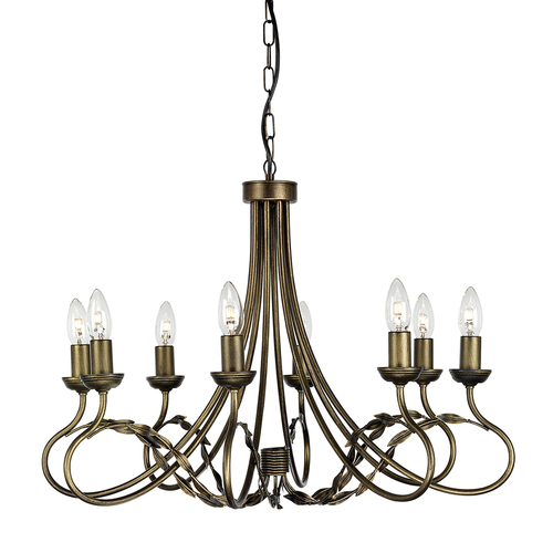 Skontrolujte Luster Olivia 8 Light - čierna/zlatá Elstead