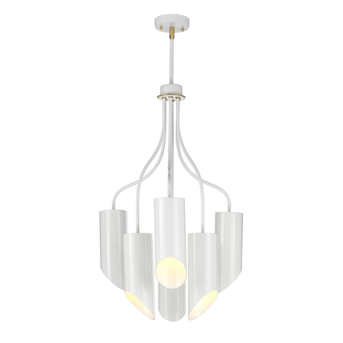 Skontrolujte Luster Quinto 6 Light - biela staršia mosadz Elstead