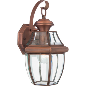 Newbury 1 Light Medium Wall Lantern - Aged Copper Elstead small 0