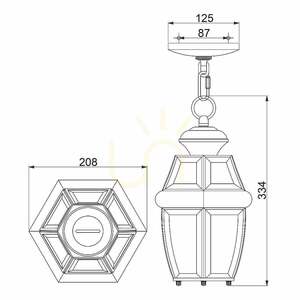 Newbury 1 Light Medium Chain Lantern Elstead small 4