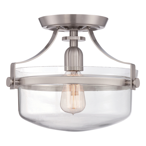 Skontrolujte Penn Station 1 Light Semi Flush - brúsený nikel Elstead