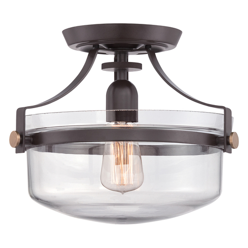 Skontrolujte Penn Station 1 Light Semi Flush - Western Bronze Elstead