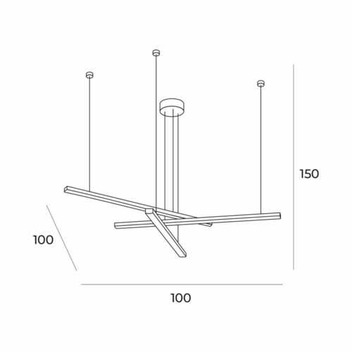 Skontrolujte Závesné svietidlo Max Light Trio P0474D brúsené zlato LED 100 cm 3 svetlá