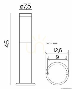 Vonkajšia stojaca lampa SU-MA čierna 45 cm ST 022-450 BL small 2