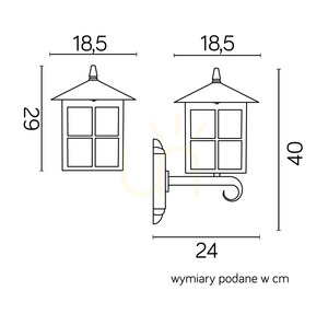 Vonkajšie nástenné svietidlo SU-MA Wenecja čierna patina K 3012/1/KW g small 2