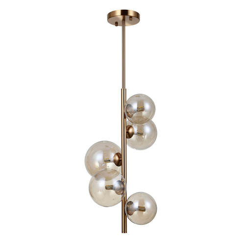 Skontrolujte Závesné svietidlo Italux Canello mosadzné 5x G9 75 cm PND-406007-V5-HBR