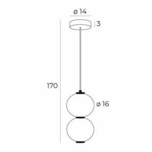Závesné svietidlo Max Light TAMA P0469 čierne biele 16W 16 cm small 1