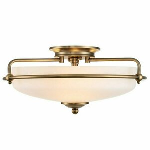Griffin 3 Light Semi-Flush Light - vyblednutá mosadz Elstead small 0
