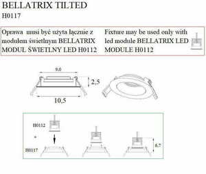 Zapustené svietidlo Max Light Bellatrix H0117 biele naklopné 9W 3000K LED small 4