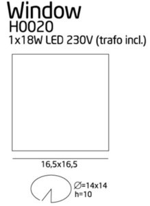Biele zapustené LED svietidlo Max Light Window H0020 18 W 3000 K IP20 small 3
