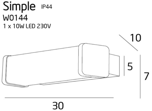 Skontrolujte Nástenné svietidlo Max Light Simple W0144 chróm LED 10W 3000K IP44