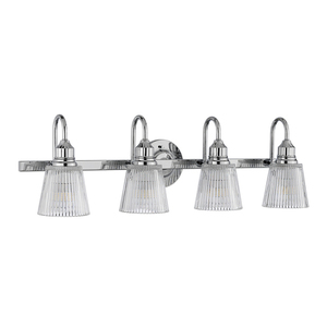 Kúpeľňové nástenné svietidlo Addison 4x G9 LED 3 W IP44 82 cm, leštený chróm a ryhované sklo, Quintiesse small 1