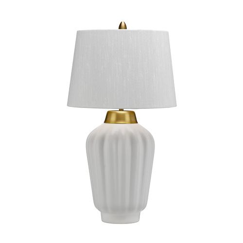 Skontrolujte Stolná lampa Bexley - 1 svetelný zdroj - biela/brúsená mosadz Quintiesse