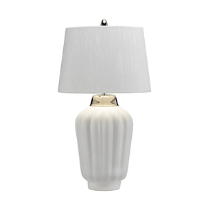 Stolná lampa Bexley - 1 svetelný zdroj - biela/leštený nikel Quintiesse small 1
