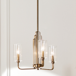 Luster Kimrose - 3 svetelné zdroje - brúsená prírodná mosadz Quintiesse small 6
