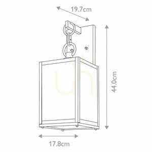 Vonkajšie nástenné svietidlo Quintiesse Lahden E27 44 cm – patinovaný zinok small 7