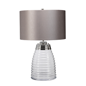 Stolná lampa Milne - 2 svetelné zdroje - Sivé tienidlo Quintiesse small 1