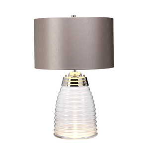 Stolná lampa Milne - 2 svetelné zdroje - Sivé tienidlo Quintiesse small 2