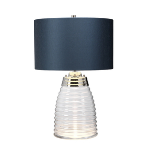 Stolná lampa Milne - 2 svetelné zdroje - Tmavomodré tienidlo Quintiesse small 2