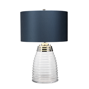 Stolná lampa Milne - 2 svetelné zdroje - Tmavomodré tienidlo Quintiesse small 3