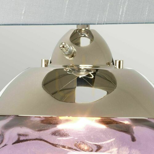 Skontrolujte Veľká stolová lampa Quintiesse Samara – slivkové sklo, 2 svetelné zdroje