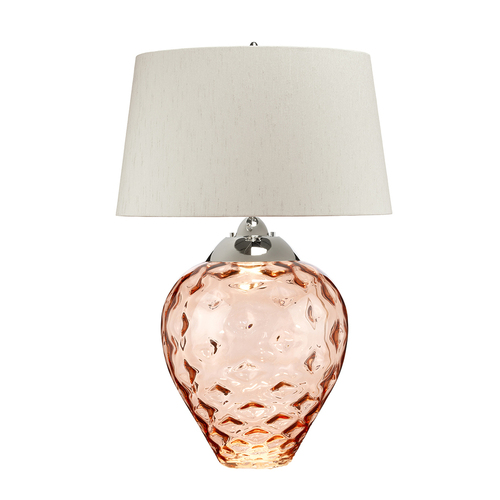 Skontrolujte Veľká stolová lampa Samara - 2 svetelné zdroje - Salmon Quintiesse