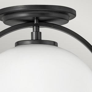 Somerset Plafond - 1 svetelný zdroj - opálové sklo - čierna kvádrová farba small 1