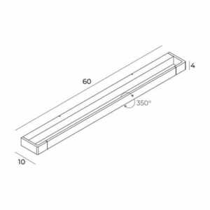 Nástenné svietidlo Max Light Flink W0319 zlaté LED 18W 60 cm IP44 small 1