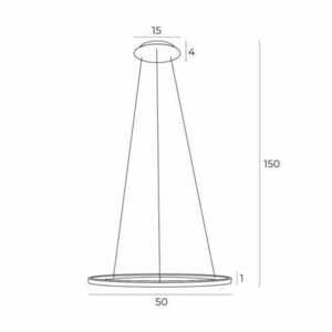 Závesné svietidlo Max Light Queen P0493 50 cm brúsené zlato LED 19W small 1