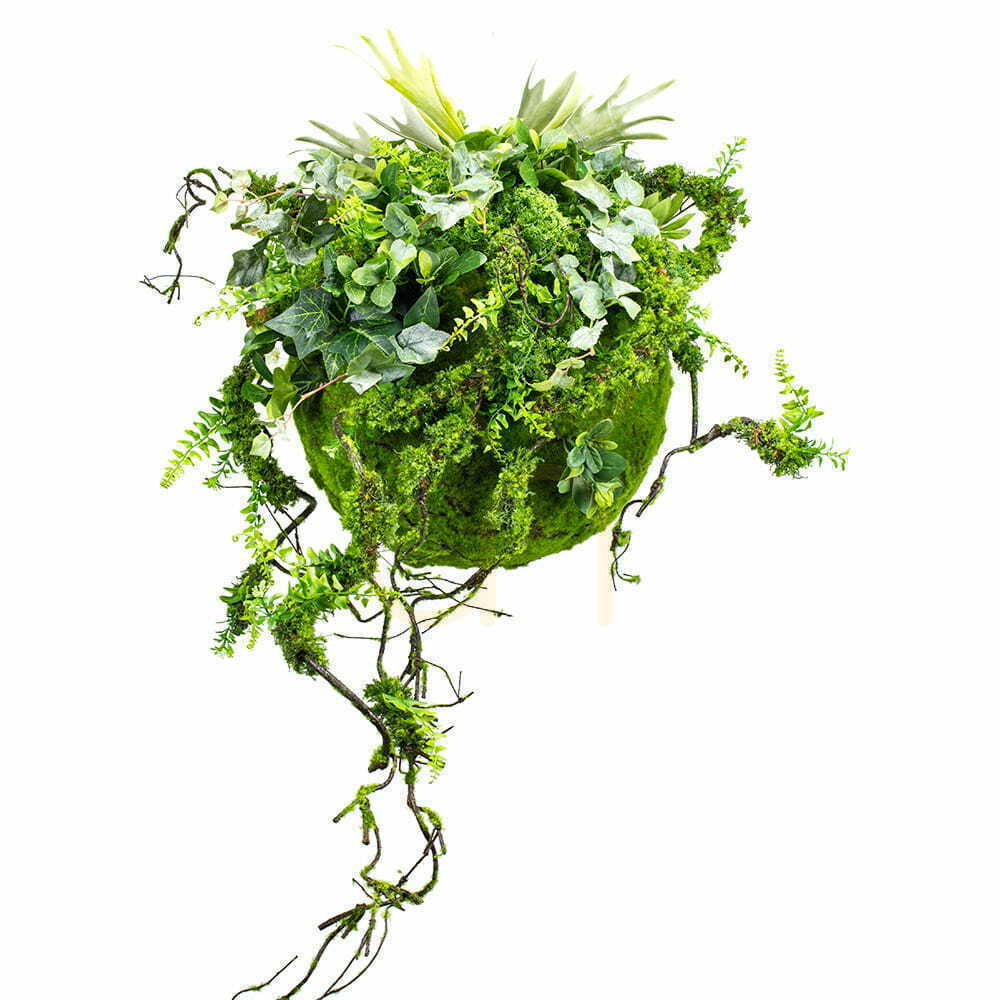 Minge decorativă pentru plante Moss Ball 45 cm - Handmade