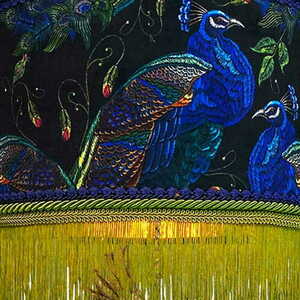 Závesný luster PALMA Las Plumas, 5 × E27, so zamatovými tienidlami small 5