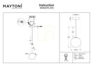Závesné svietidlo BASIC FORM biela guľa 15 cm čierne E14 MOD321PL-01B Maytoni small 6