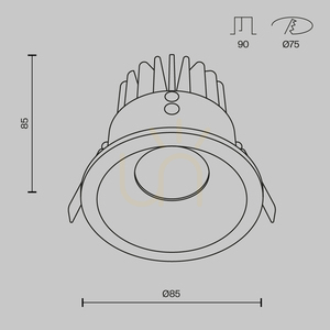 Zapustené svietidlo ZOOM DL034-L12W4K-B IP65 Maytoni small 7